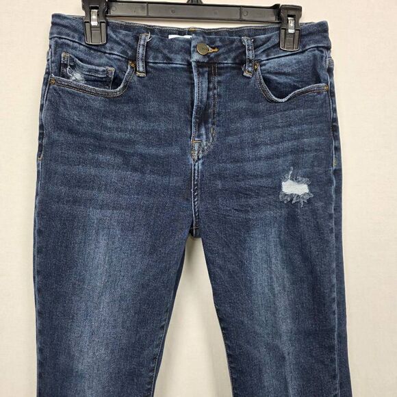 Mica Los Angeles Distressed Raw Hem Kick Flare Jeans 30 - Picture 3 of 9